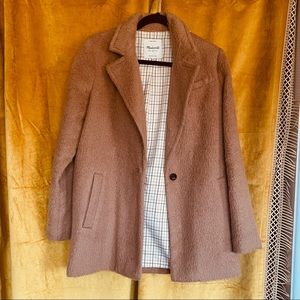 Madewell Wool fuzzy lined coat trench peacoat womens 4 small